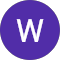 A purple circle with the word w on it